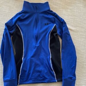 Under Armour Royal Blue and Black Half-Zip Workout Top